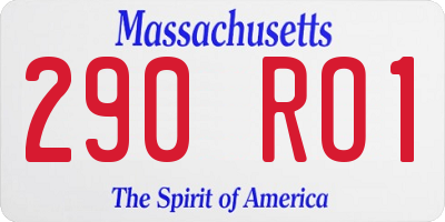 MA license plate 290RO1