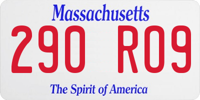 MA license plate 290RO9