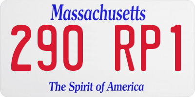 MA license plate 290RP1