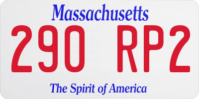 MA license plate 290RP2