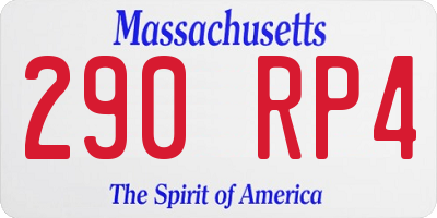 MA license plate 290RP4