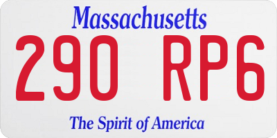 MA license plate 290RP6