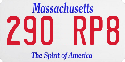 MA license plate 290RP8
