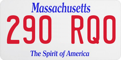 MA license plate 290RQ0