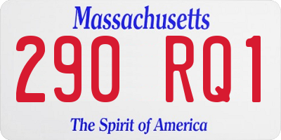 MA license plate 290RQ1