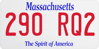 MA license plate 290RQ2