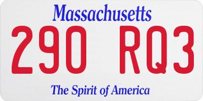 MA license plate 290RQ3
