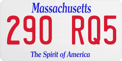 MA license plate 290RQ5
