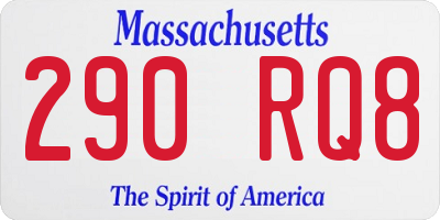 MA license plate 290RQ8