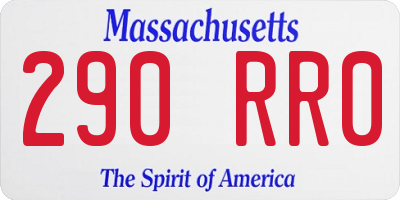 MA license plate 290RR0