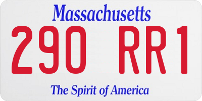 MA license plate 290RR1