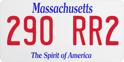 MA license plate 290RR2