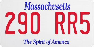 MA license plate 290RR5