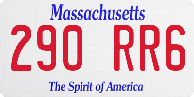 MA license plate 290RR6