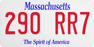 MA license plate 290RR7