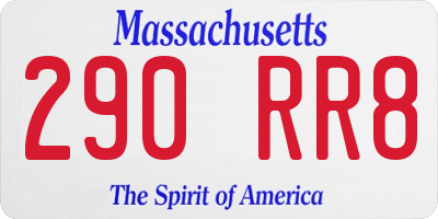 MA license plate 290RR8