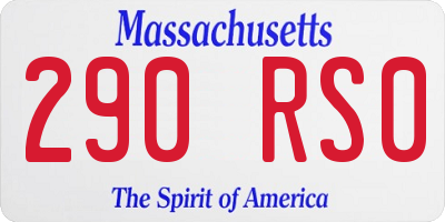 MA license plate 290RS0