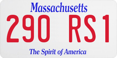 MA license plate 290RS1