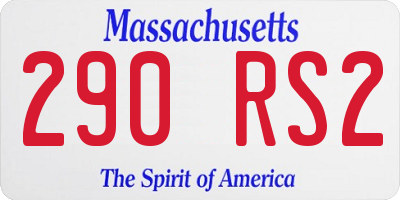 MA license plate 290RS2