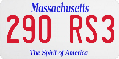 MA license plate 290RS3