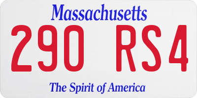 MA license plate 290RS4