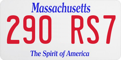 MA license plate 290RS7