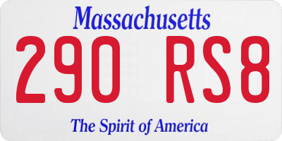 MA license plate 290RS8