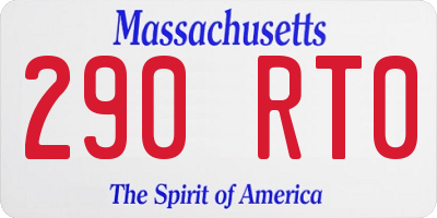 MA license plate 290RT0
