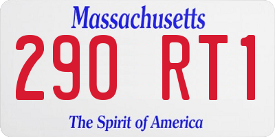 MA license plate 290RT1