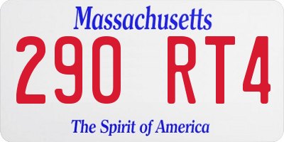 MA license plate 290RT4