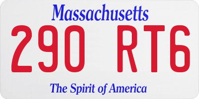 MA license plate 290RT6