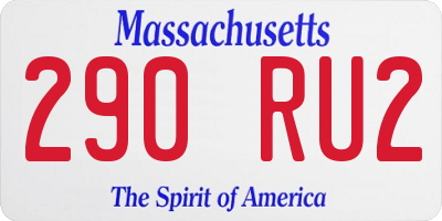 MA license plate 290RU2
