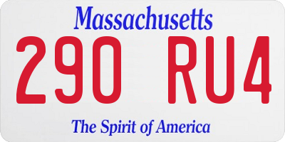 MA license plate 290RU4