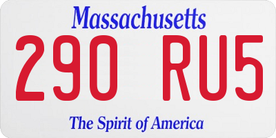MA license plate 290RU5