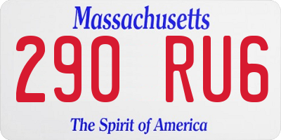 MA license plate 290RU6