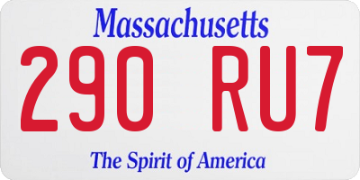 MA license plate 290RU7