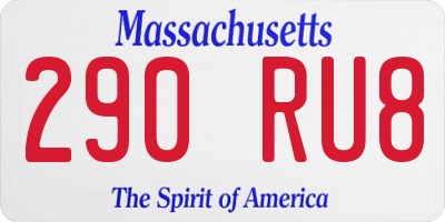 MA license plate 290RU8