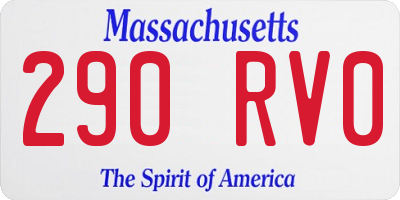 MA license plate 290RV0