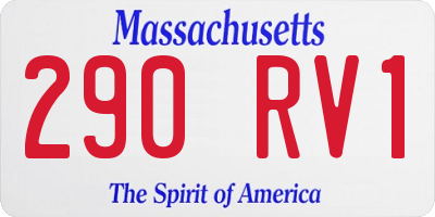 MA license plate 290RV1