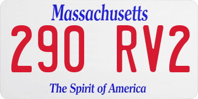 MA license plate 290RV2