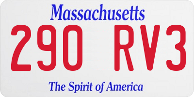 MA license plate 290RV3