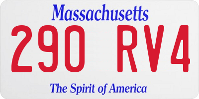 MA license plate 290RV4