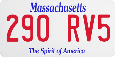 MA license plate 290RV5