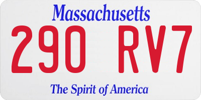 MA license plate 290RV7