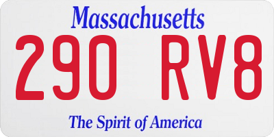MA license plate 290RV8
