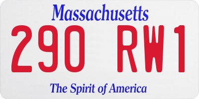 MA license plate 290RW1
