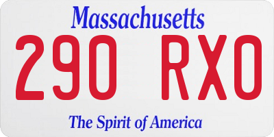 MA license plate 290RX0