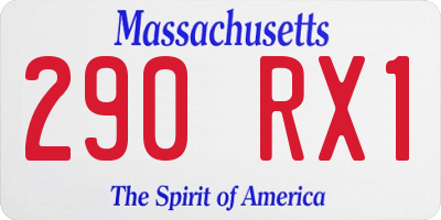MA license plate 290RX1