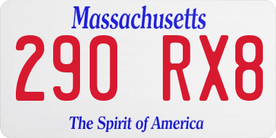 MA license plate 290RX8
