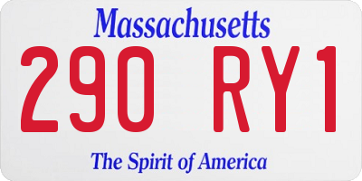 MA license plate 290RY1